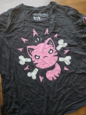 Slime Rancher 3X Black Tee with Pink Cat Graphic